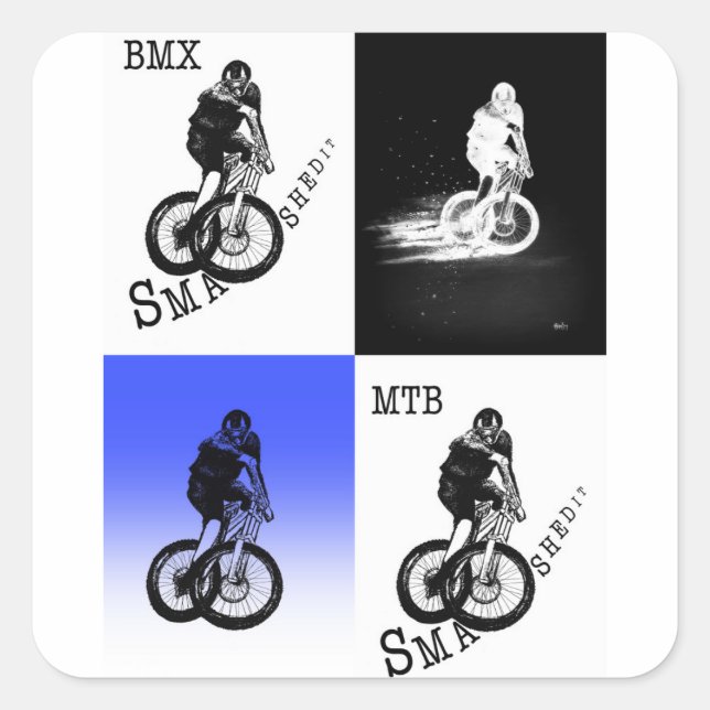 Mountain Biker MTB BMX CYCLIST Stickers (Front)