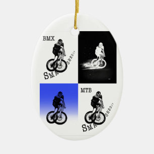 Mountain Biker MTB BMX CYCLIST Stickers Ceramic Ornament