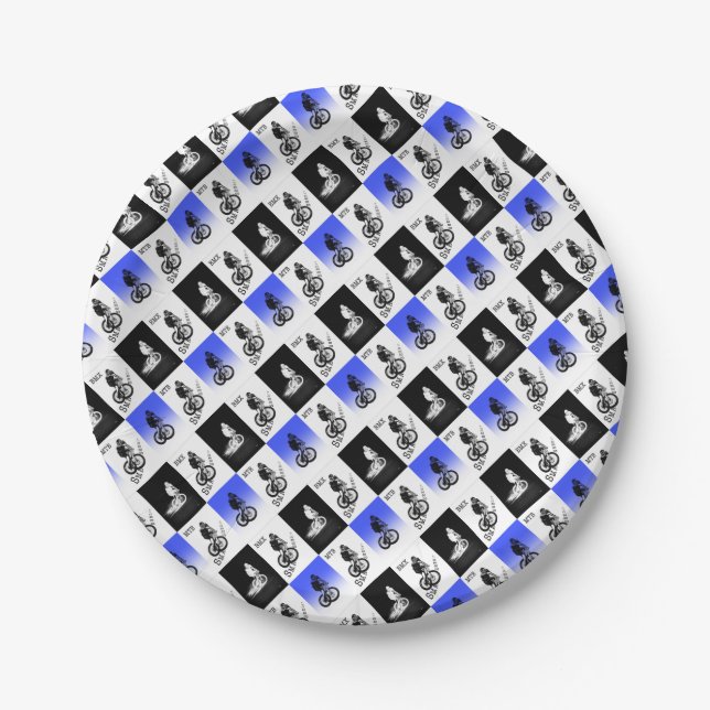 Mountain Biker MTB BMX CYCLIST Stickers Paper Plates (Front)