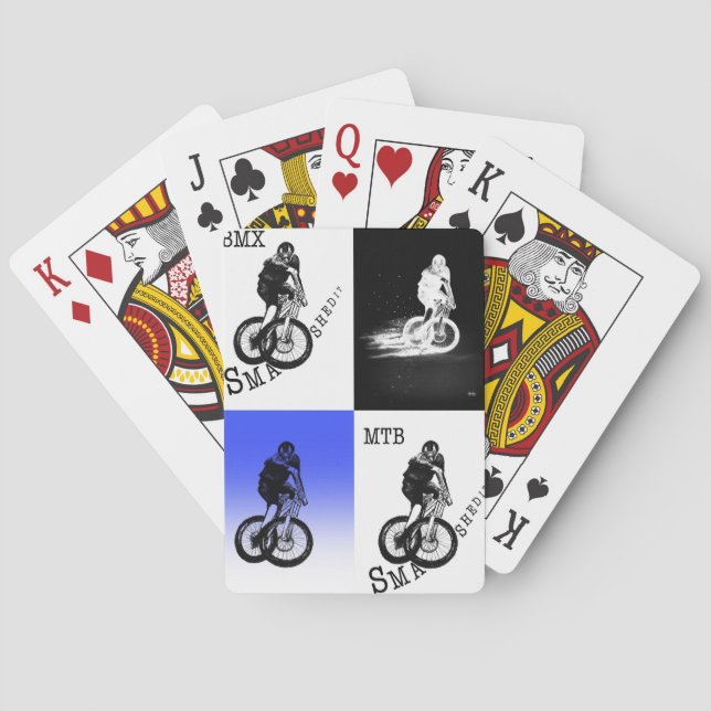 Mountain Biker MTB BMX CYCLIST Stickers Poker Cards (Back)