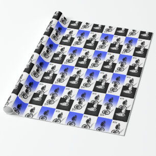 Mountain Biker MTB BMX CYCLIST Stickers Wrapping Paper