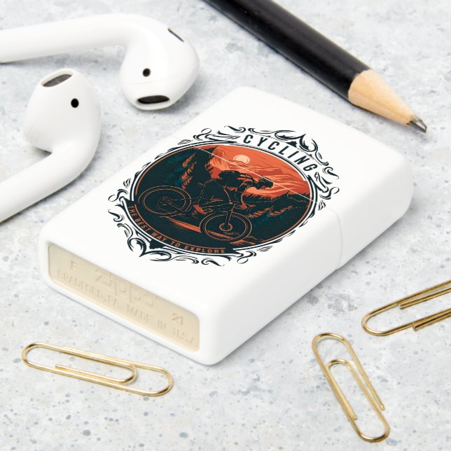 Mountain Biking Adventure at Sunset Zippo Lighter (On Table 2)
