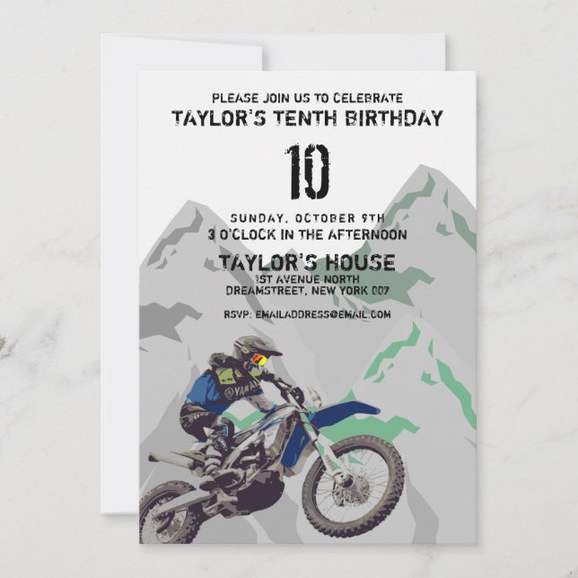Mountain Biking Adventure Custom Birthday Party Invitation (Front)
