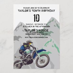 Mountain Biking Adventure Custom Birthday Party Invitation