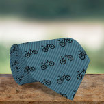 Mountain Biking - All-Terrain Rugged Cycling Theme Neck Tie<br><div class="desc">Outdoor sport at its best, mountain biking means tough terrain and a challenging ride. This bold off-road bike design is a great way to hint at your out-of-hours lifestyle with its rugged styling. Set against a subtle stripe to contrast business and pleasure. Once they see the distinctive black outline it...</div>