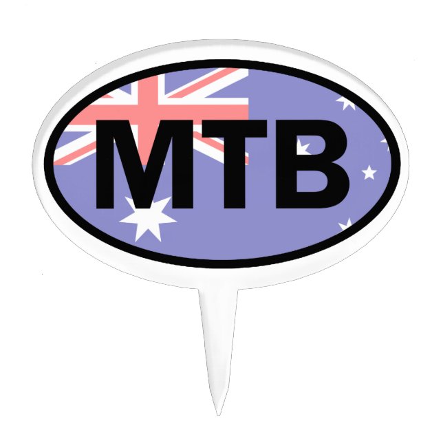 Mountain Biking Australia Flag Cake Topper (Front)