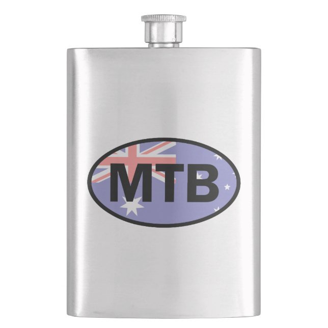 Mountain Biking Australia Flag Flask (Front)