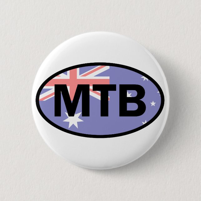 Mountain Biking Australia Flag Pinback Button (Front)