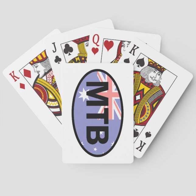 Mountain Biking Australia Flag Poker Cards (Back)
