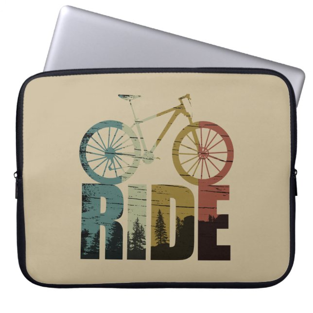 Mountain biking bikerider laptop sleeve (Front)