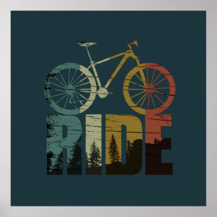 Mountain biking bikerider poster