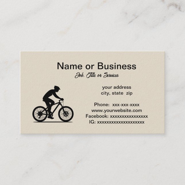 Mountain biking business card (Front)