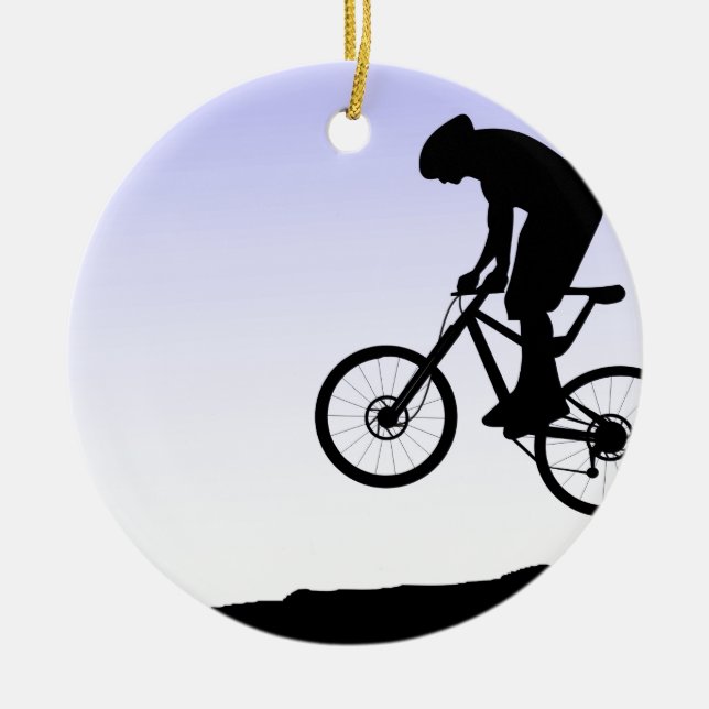 Mountain Biking Ceramic Ornament (Front)
