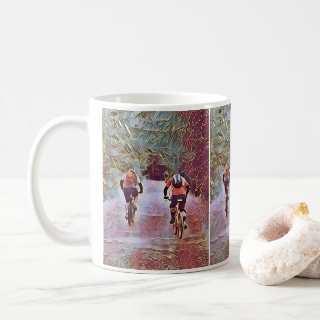 MOUNTAIN BIKING  COFFEE MUG (With Donut)
