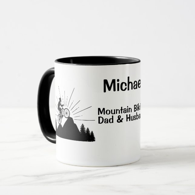 Mountain Biking Dad And Husband Mug (Front Left)