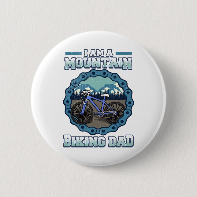 Mountain Biking Dad Gag Button (Front)