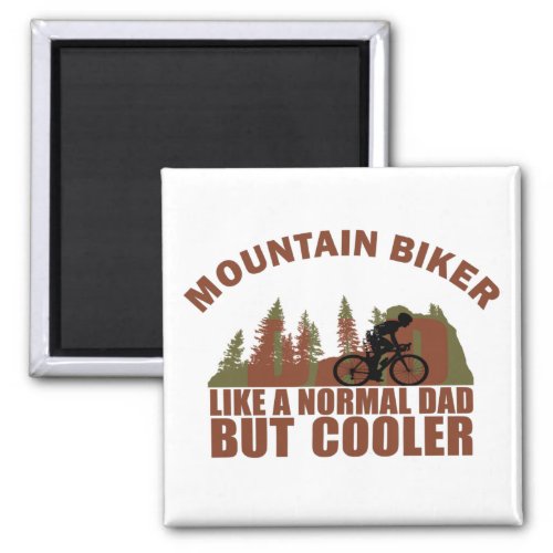 Mountain biking dad vintage magnet