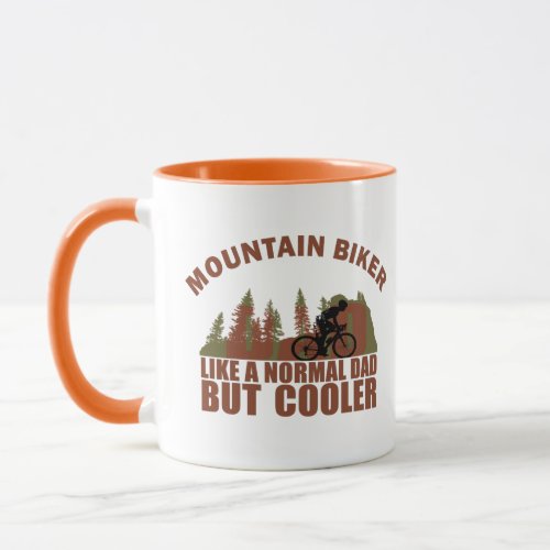 Mountain biking dad vintage mug