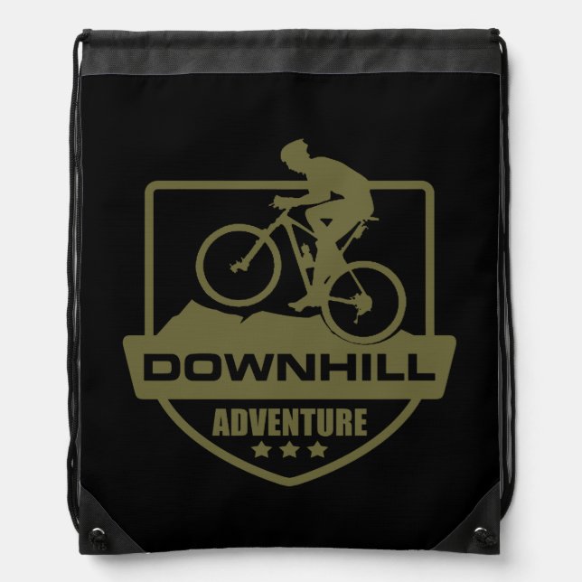 Mountain biking Downhill mtb Drawstring Bag (Front)