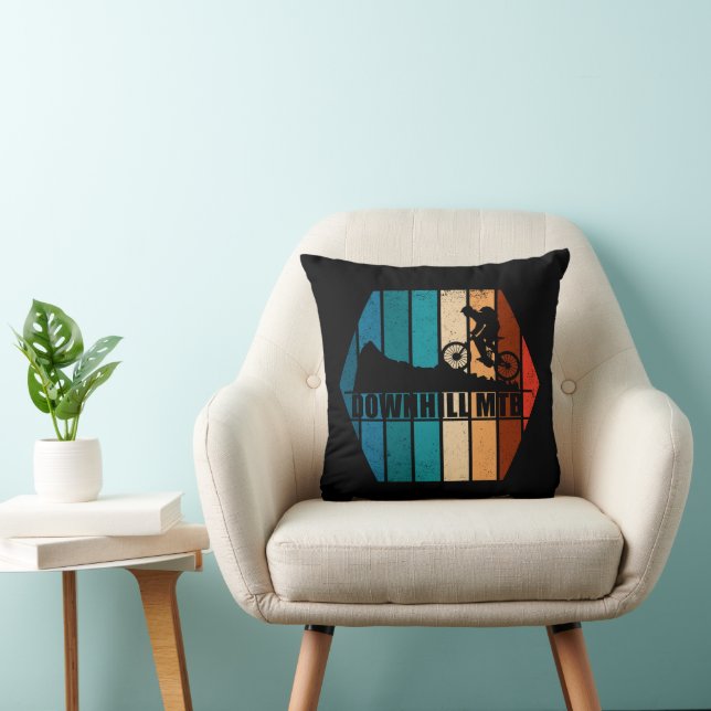 Mountain biking Downhill mtb Throw Pillow (Chair)