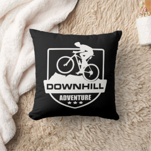 Mountain biking Downhill Throw Pillow