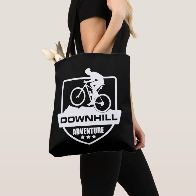 Mountain biking Downhill Tote Bag (Close Up)