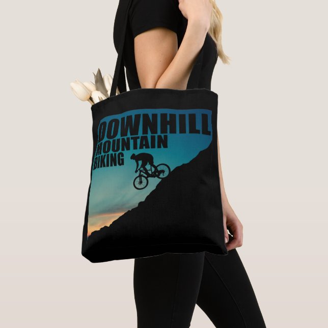 Mountain biking Downhill Tote Bag (Close Up)