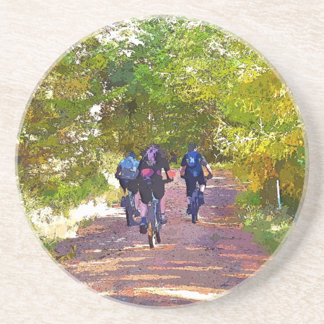 MOUNTAIN BIKING DRINK COASTER (Front)