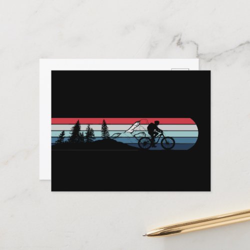 Mountain biking enthusiast holiday postcard