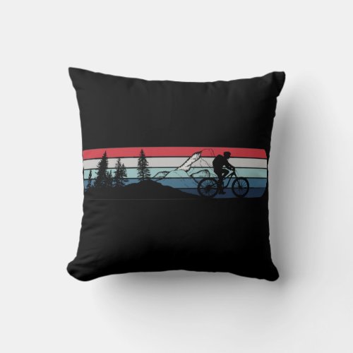 Mountain biking enthusiast throw pillow