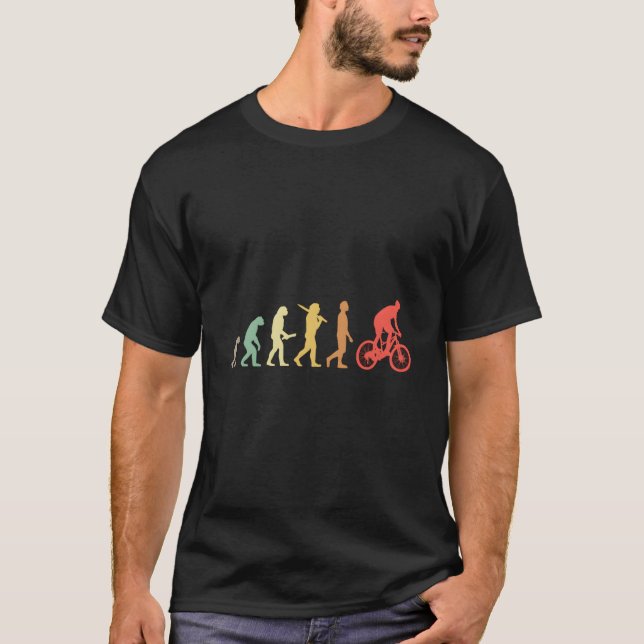 Mountain Biking Evolution For Mountain Bikers T-Shirt (Front)