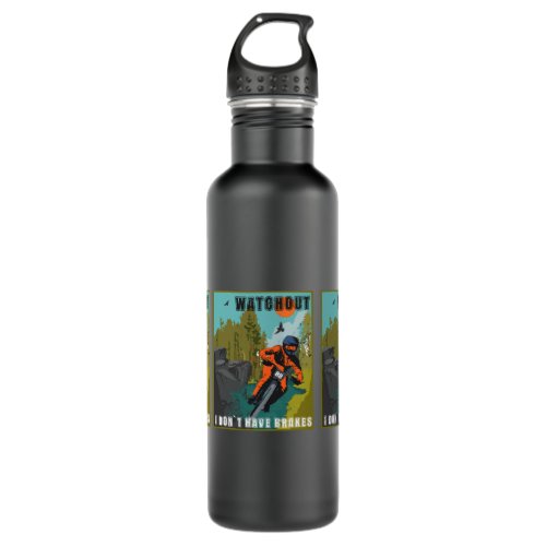 Mountain biking funny saying gift for biker  stainless steel water bottle