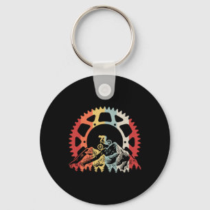 Mountain Biking Gear Retro Vintage Bicycle Bike Ri Keychain