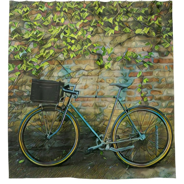 Mountain biking gift shower curtain (Front)