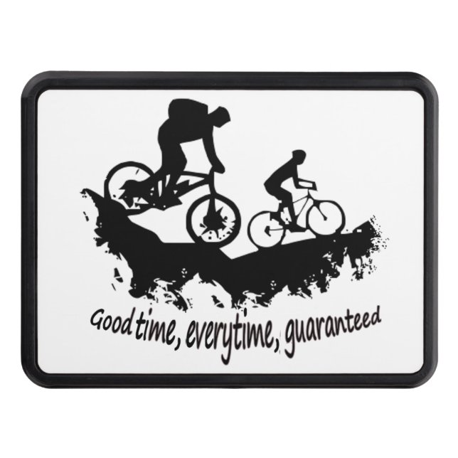 Mountain Biking Good Time Inspirational Quote Hitch Cover (Front)
