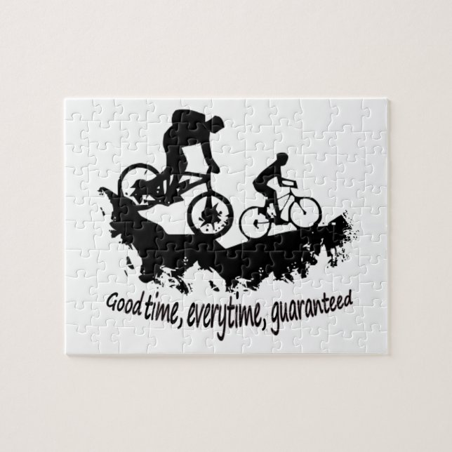 Mountain Biking Good Time Inspirational Quote Jigsaw Puzzle (Horizontal)