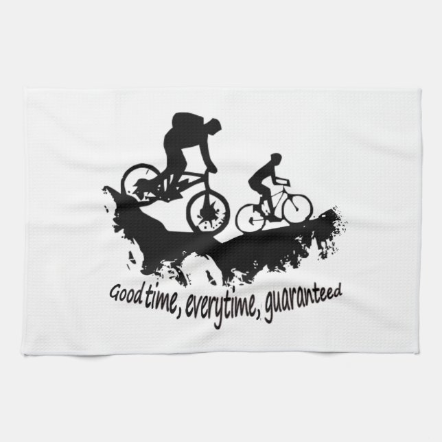 Mountain Biking Good Time Inspirational Quote Towel (Horizontal)