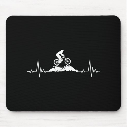 Mountain Biking Heartbeat Vintage Bicycle Bike Mouse Pad