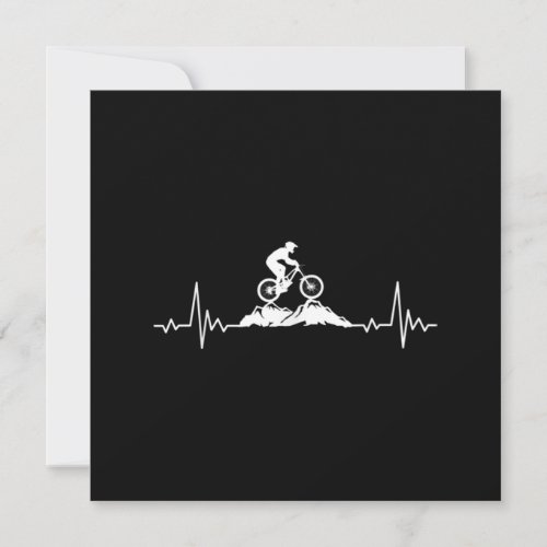 Mountain Biking Heartbeat Vintage Bicycle Bike Thank You Card