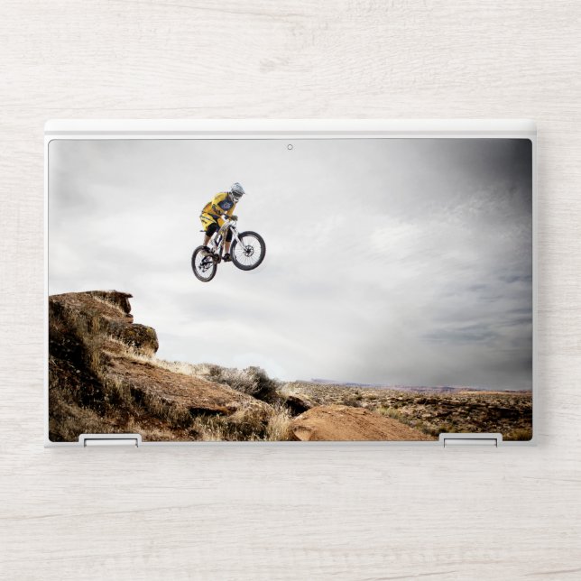 Mountain-biking HP Laptop Skin (Front)