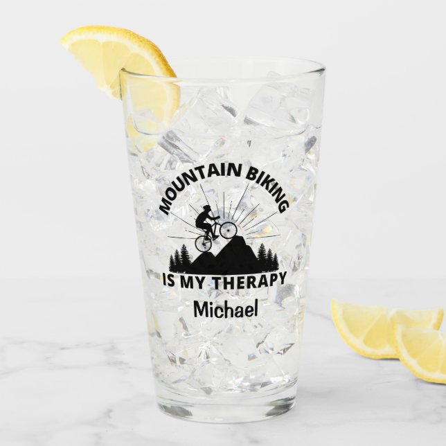 Mountain Biking Is My Therapy  Glass (Front Ice)