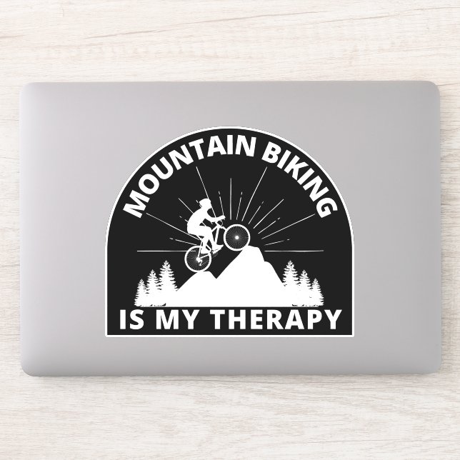 Mountain Biking Is My Therapy  Sticker (Computer)