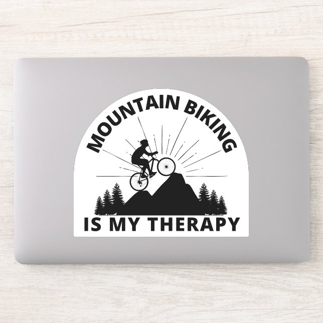 Mountain Biking Is My Therapy  Sticker (Computer)