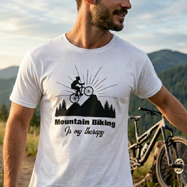 Mountain Biking Is My Therapy T-Shirt (Creator Uploaded)