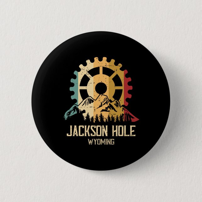 Mountain Biking Jackson Hole Wyoming  Button (Front)