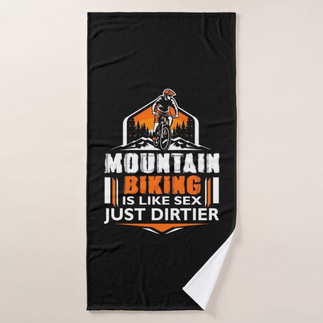 Mountain Biking Just Dirtier Bath Towel (Bath Towel)