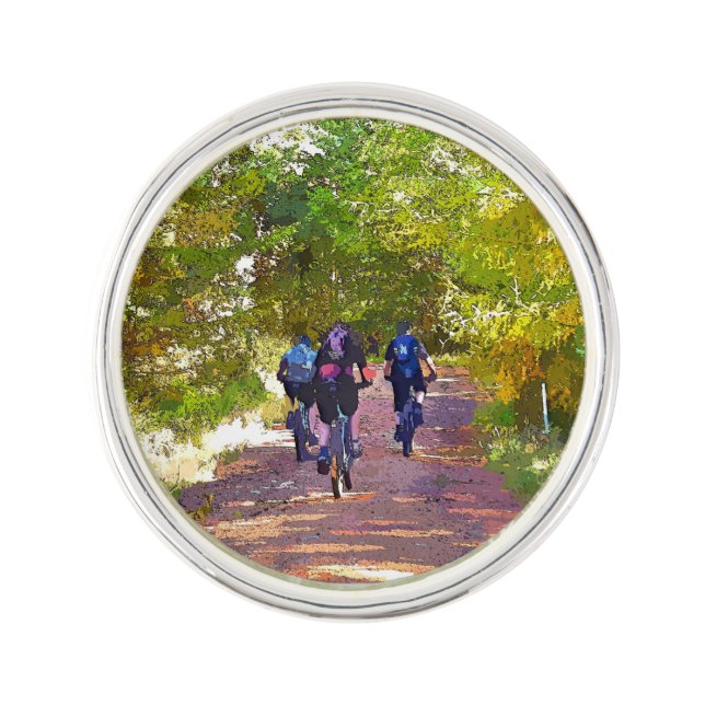 MOUNTAIN BIKING LAPEL PIN (Front)