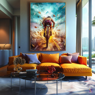 Mountain Biking Legend - Dynamic Sports Art Canvas Print