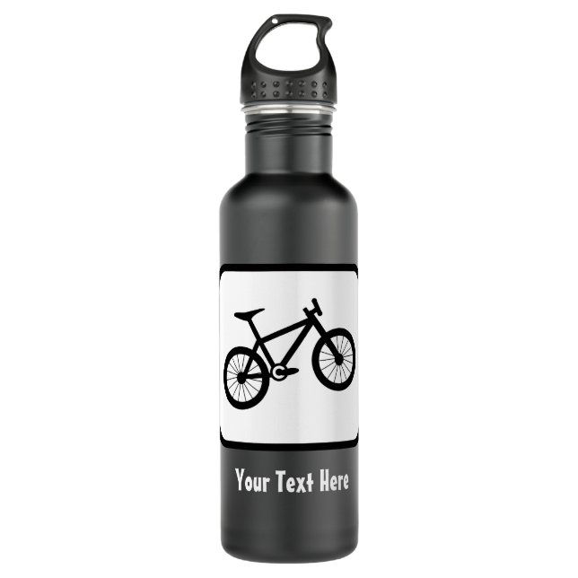 Mountain Biking Logo -- Customizable Stainless Steel Water Bottle (Front)
