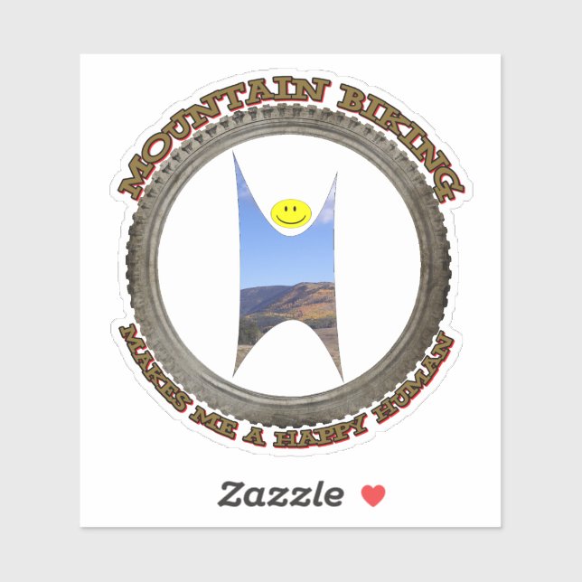 Mountain Biking Makes Me A Happy Human Sticker (Sheet)